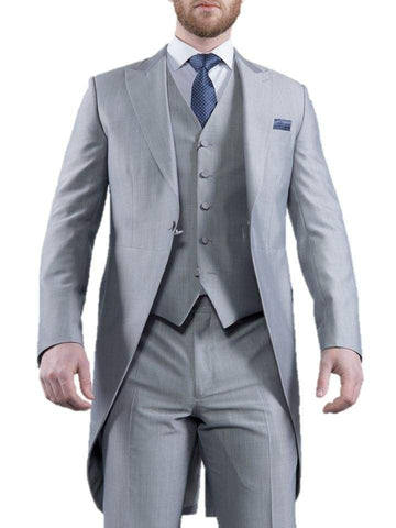 Torre Mens Light Weight Light Grey Morning Tailcoat - Suit & Tailoring