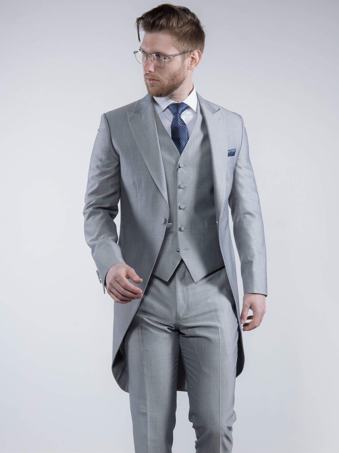 Torre Mens Light Weight Light Grey Morning Tailcoat - Suit & Tailoring