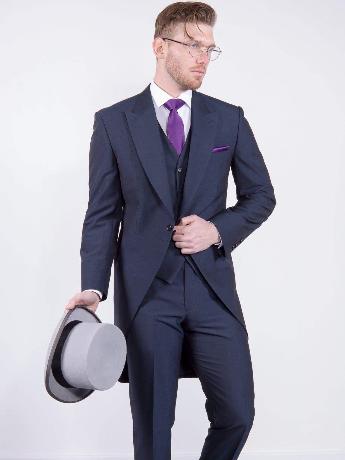 Torre Men’s Navy Mohair Tailcoat - Suit & Tailoring