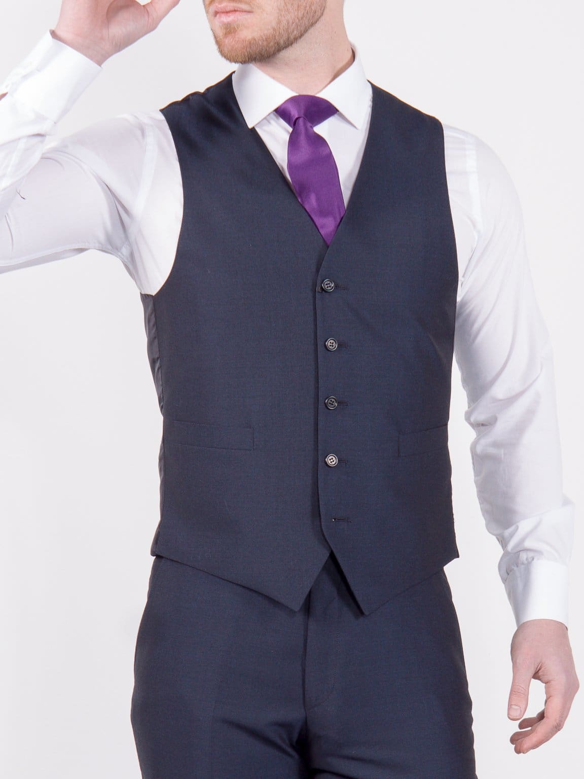 Torre Navy Mohair Waistcoat - 34R - Suit & Tailoring