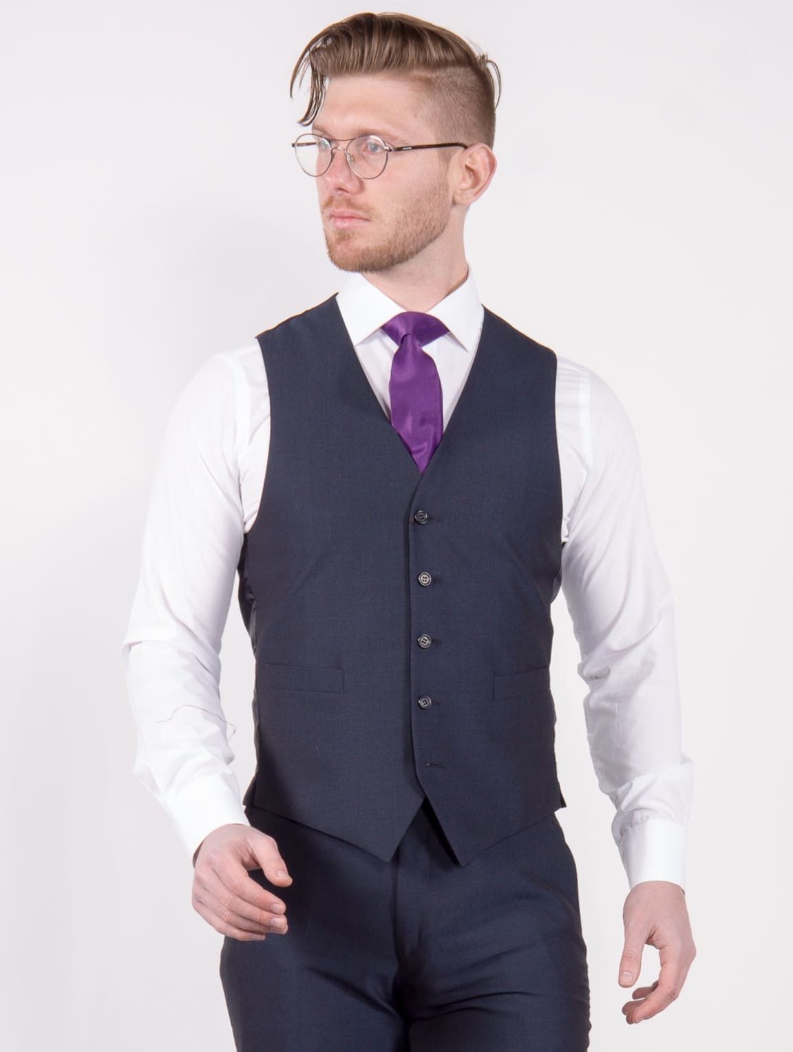 Torre Navy Mohair Waistcoat - Suit & Tailoring